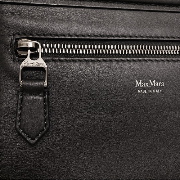 MaxMara Grace Reversible Black Grey Leopard Shearling Suede Leather Carryall Bag - Picture 10 of 10